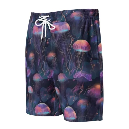 Neon Moon Jelly on a Men's Board Shorts