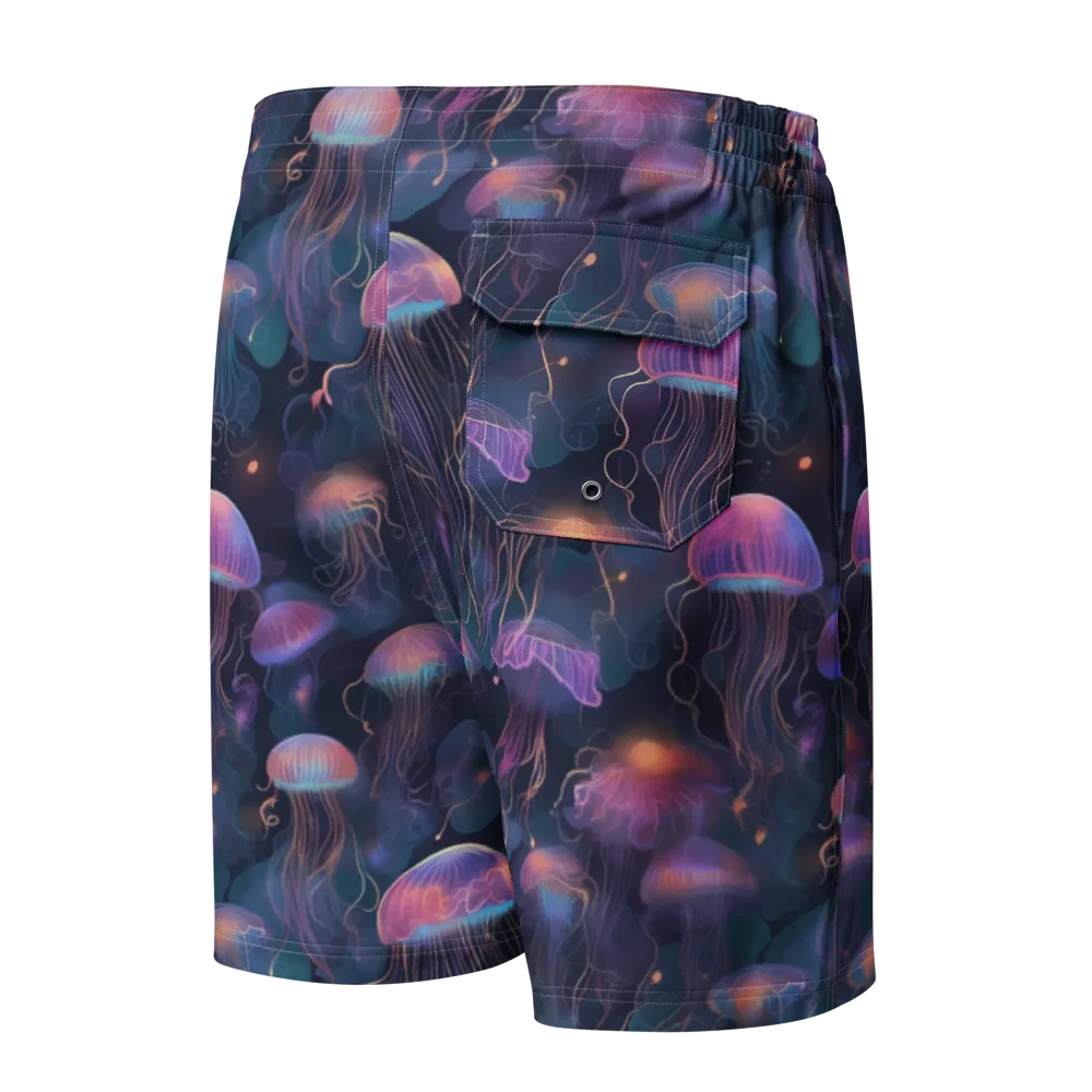 Neon Moon Jelly on Men's Board Shorts — Back