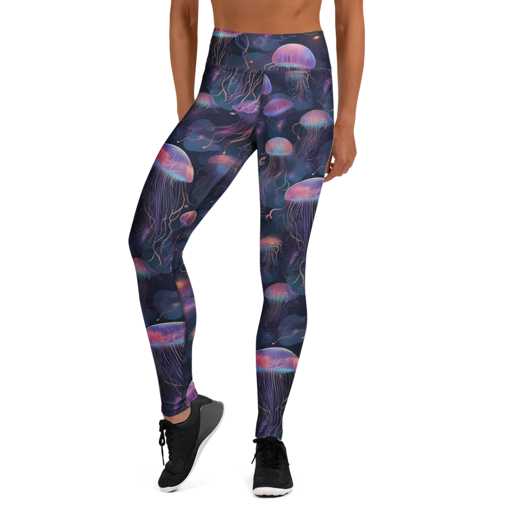 Neon Moon Jelly on Yoga Leggings — Front