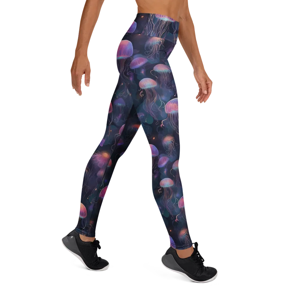 Neon Moon Jelly on Yoga Leggings — Right
