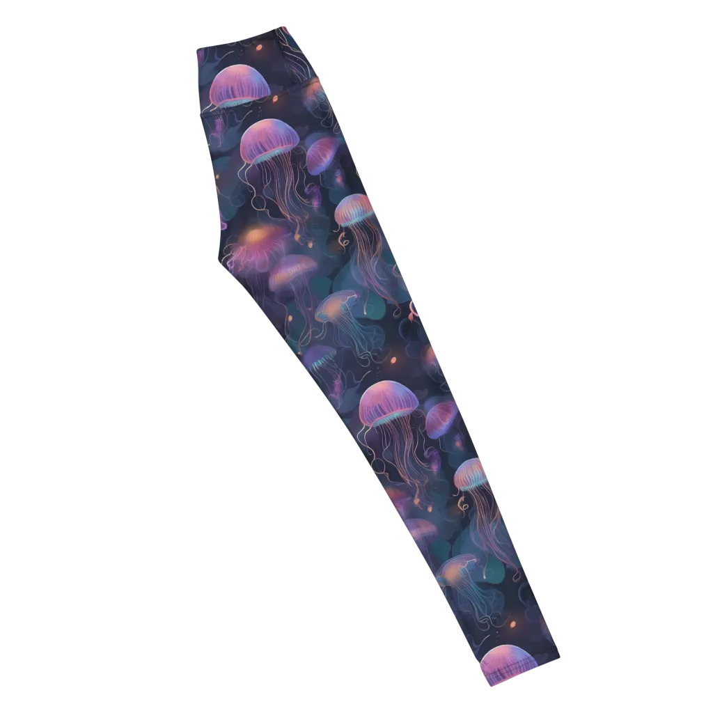 Neon Moon Jelly on Yoga Leggings — Right