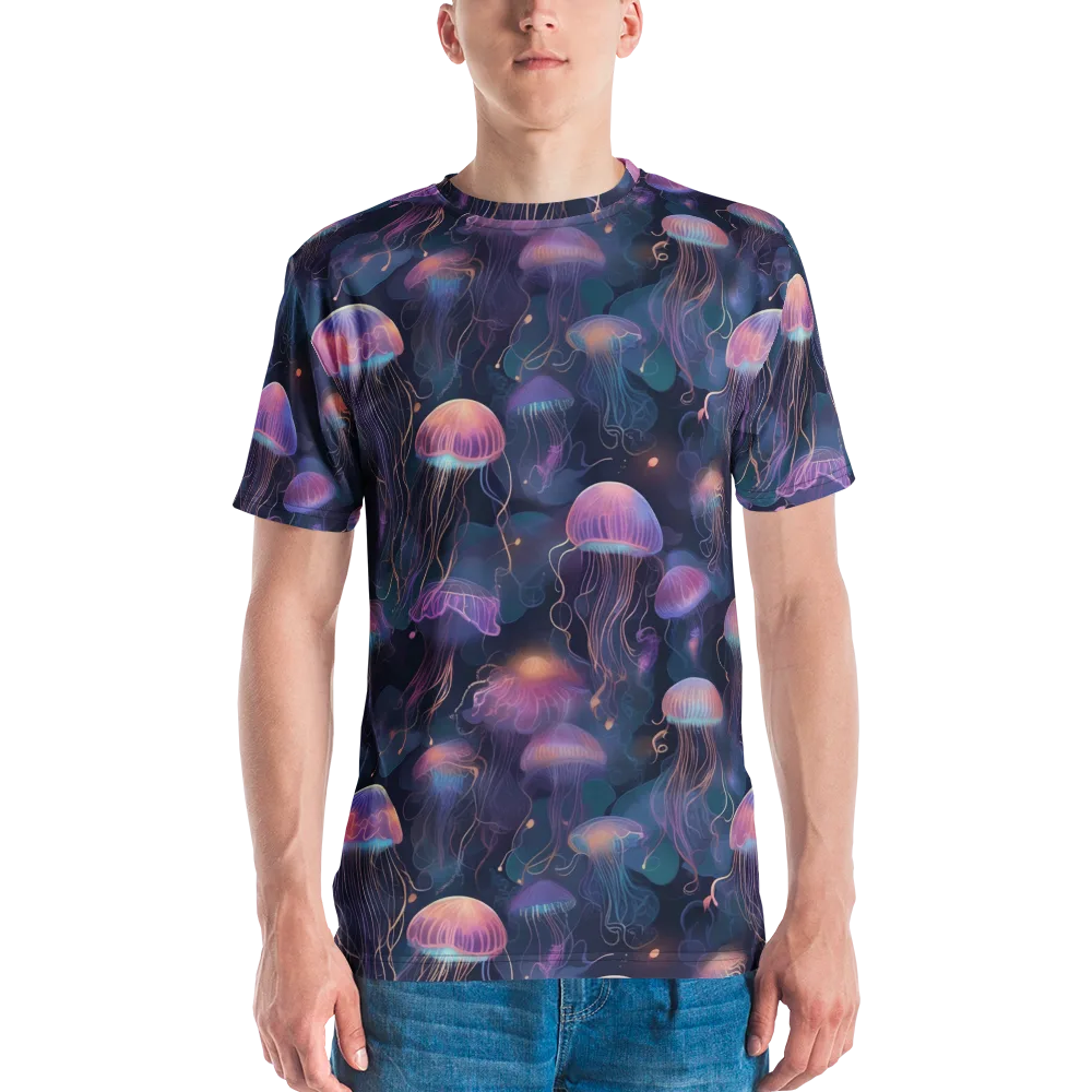 Neon Moon Jelly on Men's Crew Neck T-Shirt — Front