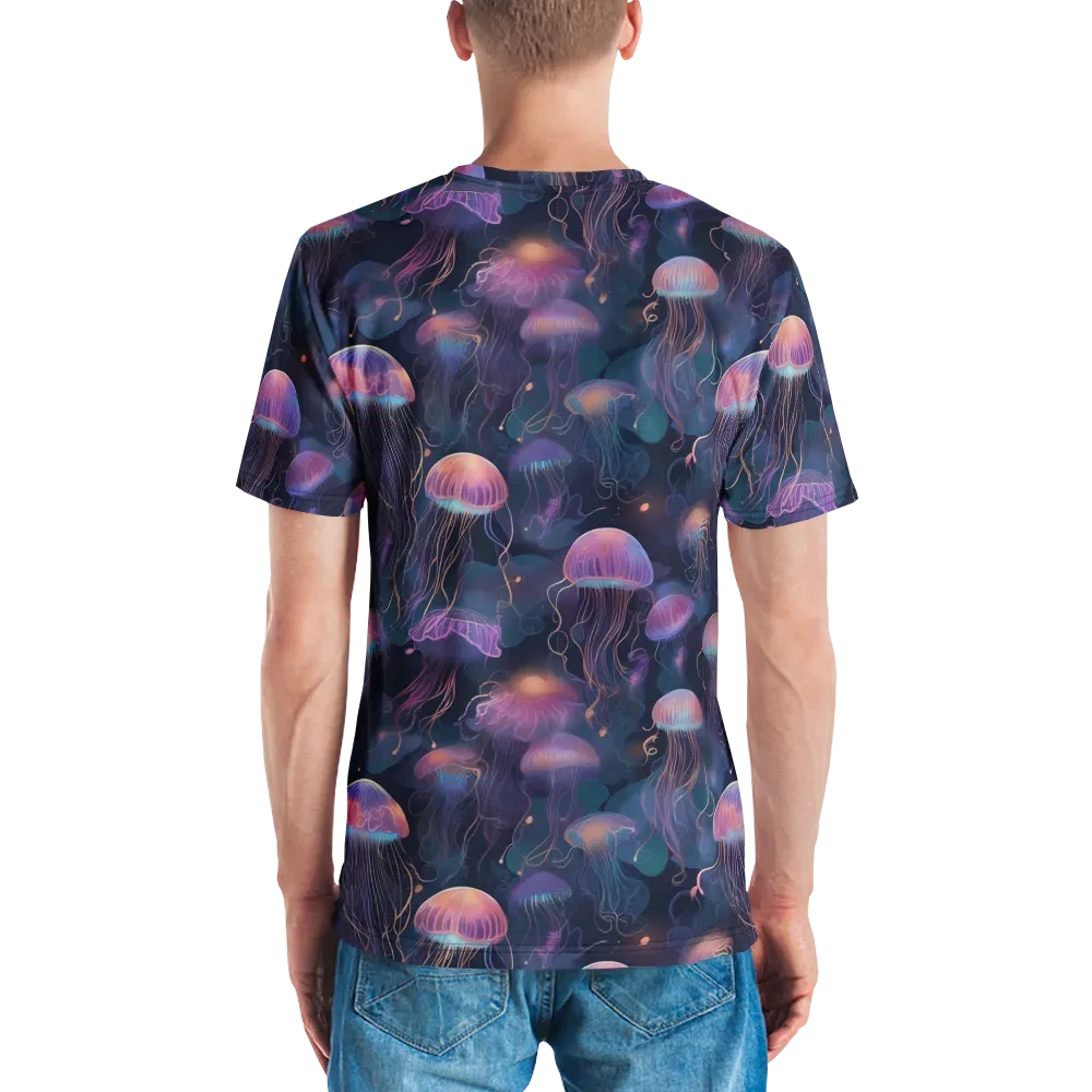 Neon Moon Jelly on Men's Crew Neck T-Shirt — Back