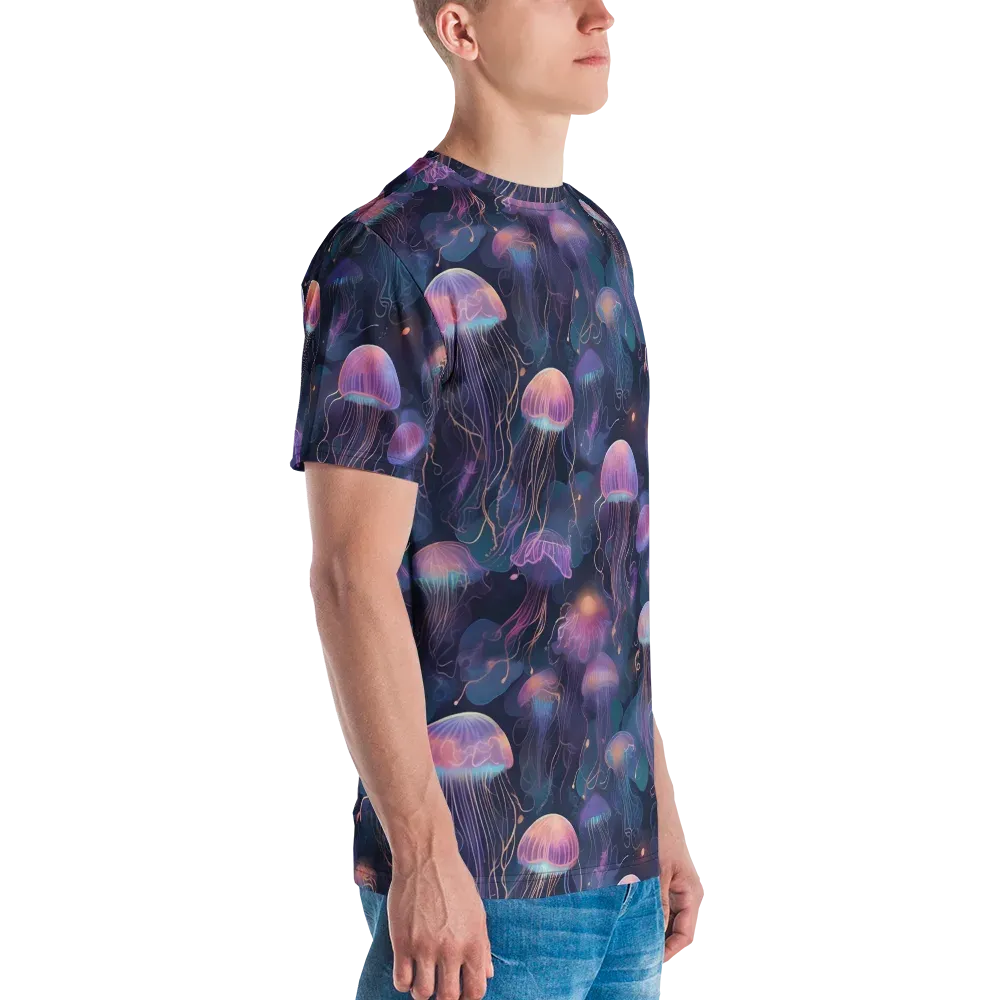 Neon Moon Jelly on Men's Crew Neck T-Shirt — Right