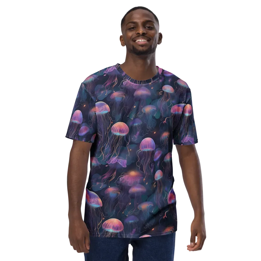 Neon Moon Jelly on Men's Crew Neck T-Shirt — Front