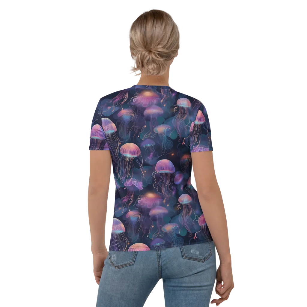 Neon Moon Jelly on Women's Crew Neck T-Shirt — Back