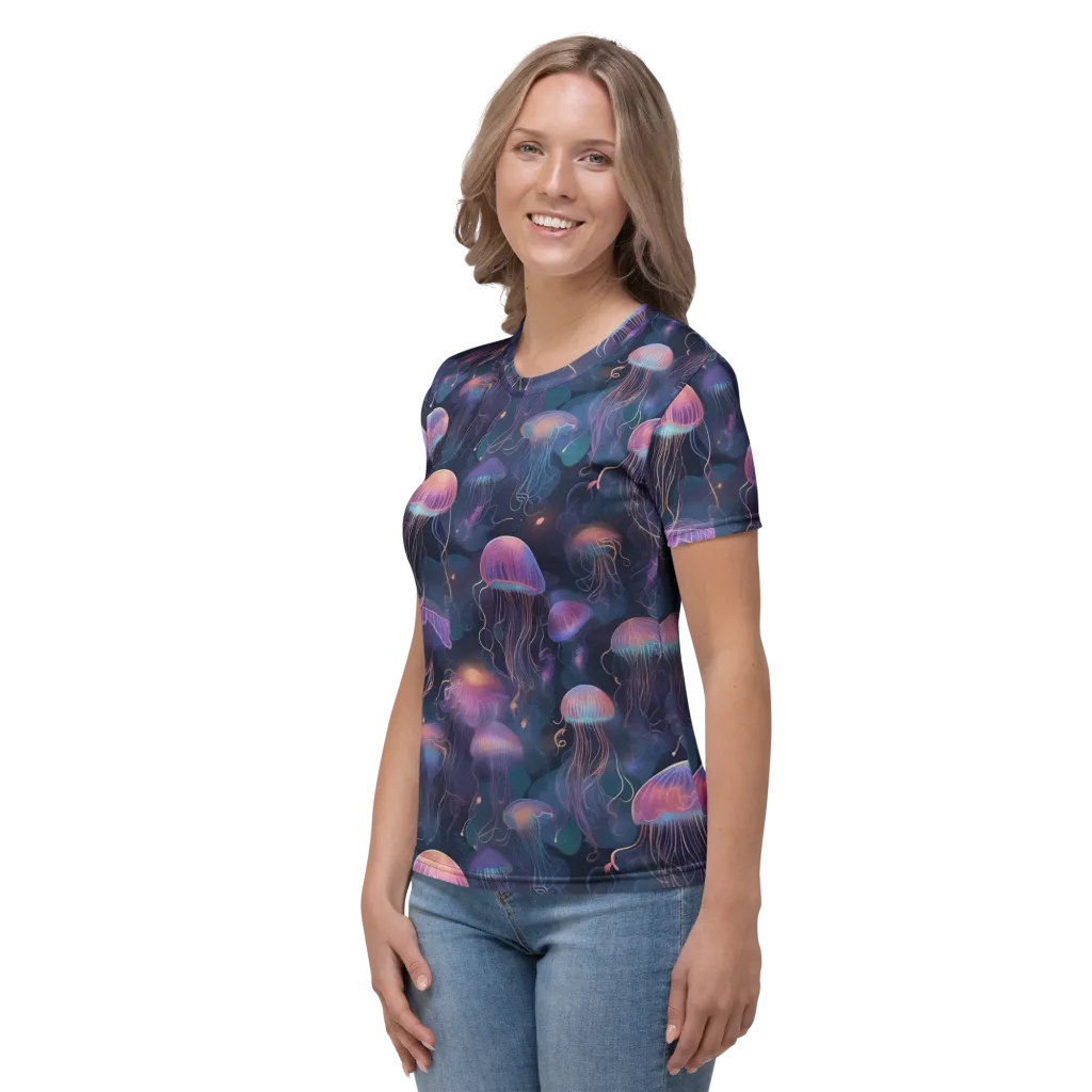 Neon Moon Jelly on Women's Crew Neck T-Shirt — Left