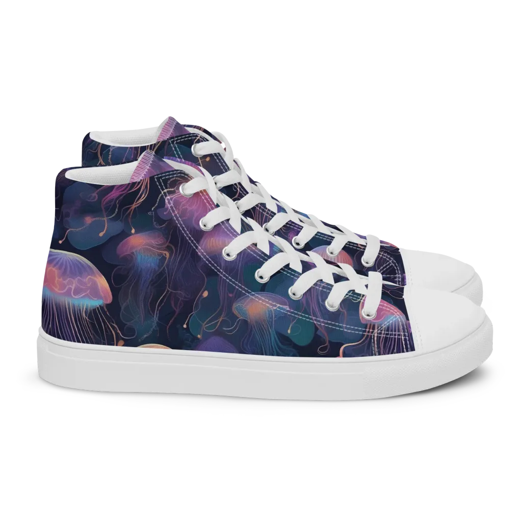Neon Moon Jelly on Women's High Top Canvas Shoes — Right