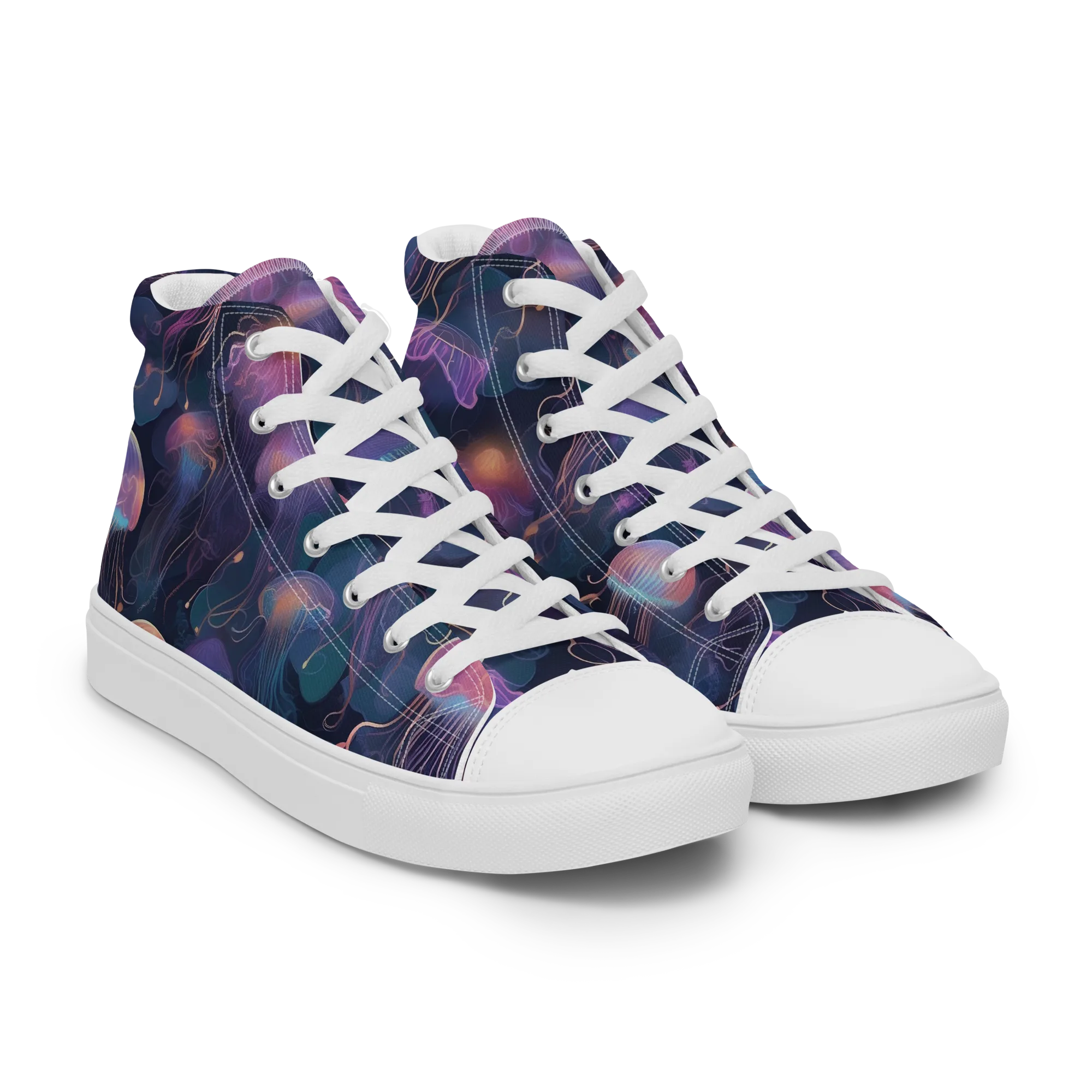 Neon Moon Jelly on Women's High Top Canvas Shoes — Right Front