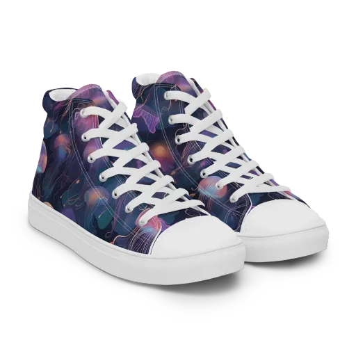 Neon Moon Jelly on a Women's High Top Canvas Shoes