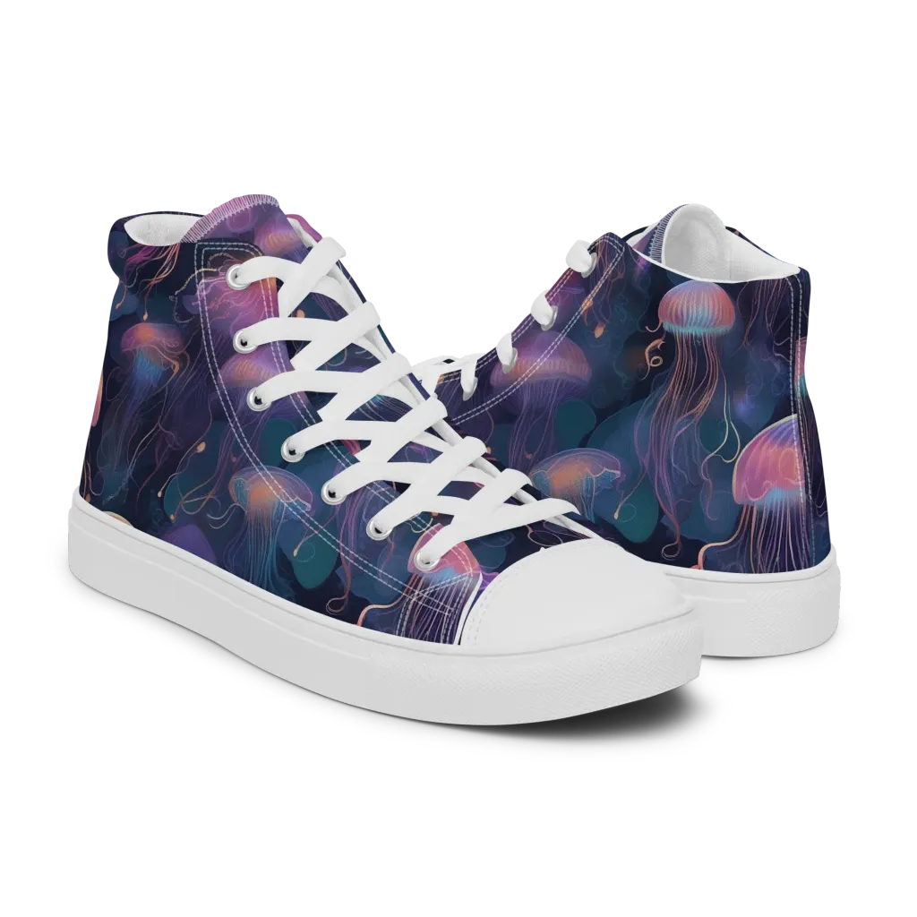 Neon Moon Jelly on Women's High Top Canvas Shoes — Right