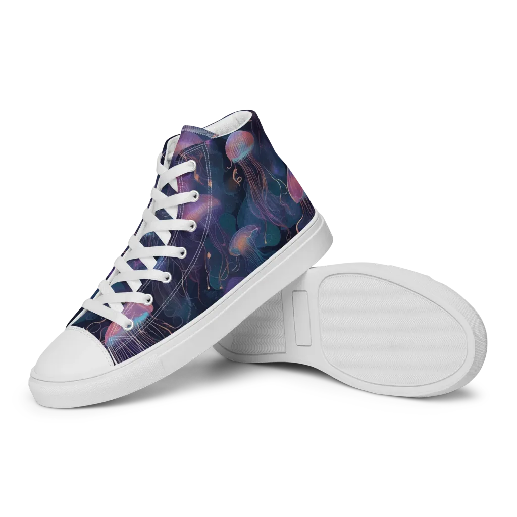 Neon Moon Jelly on Women's High Top Canvas Shoes — Left