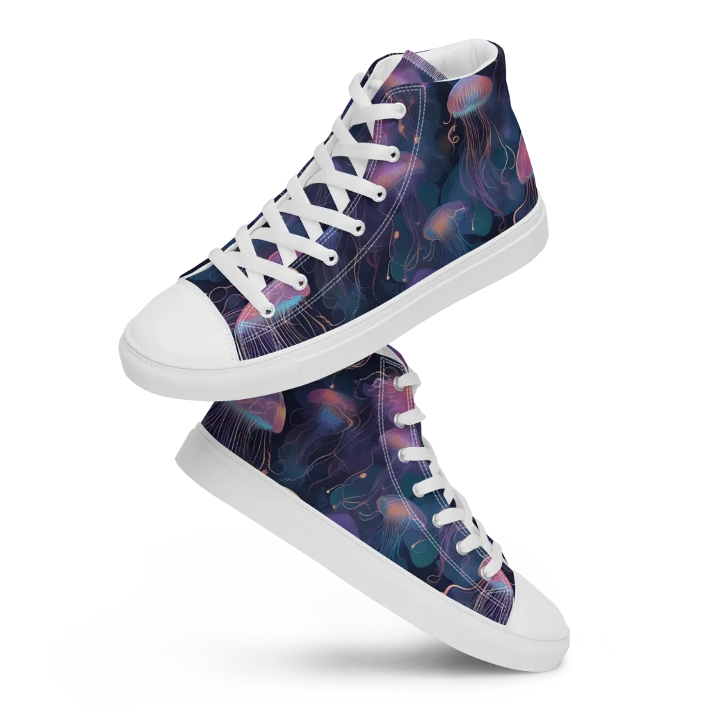 Neon Moon Jelly on Women's High Top Canvas Shoes — Front