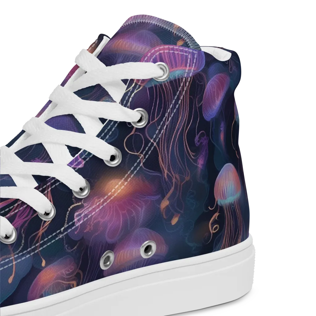 Neon Moon Jelly on Women's High Top Canvas Shoes — Product details 2