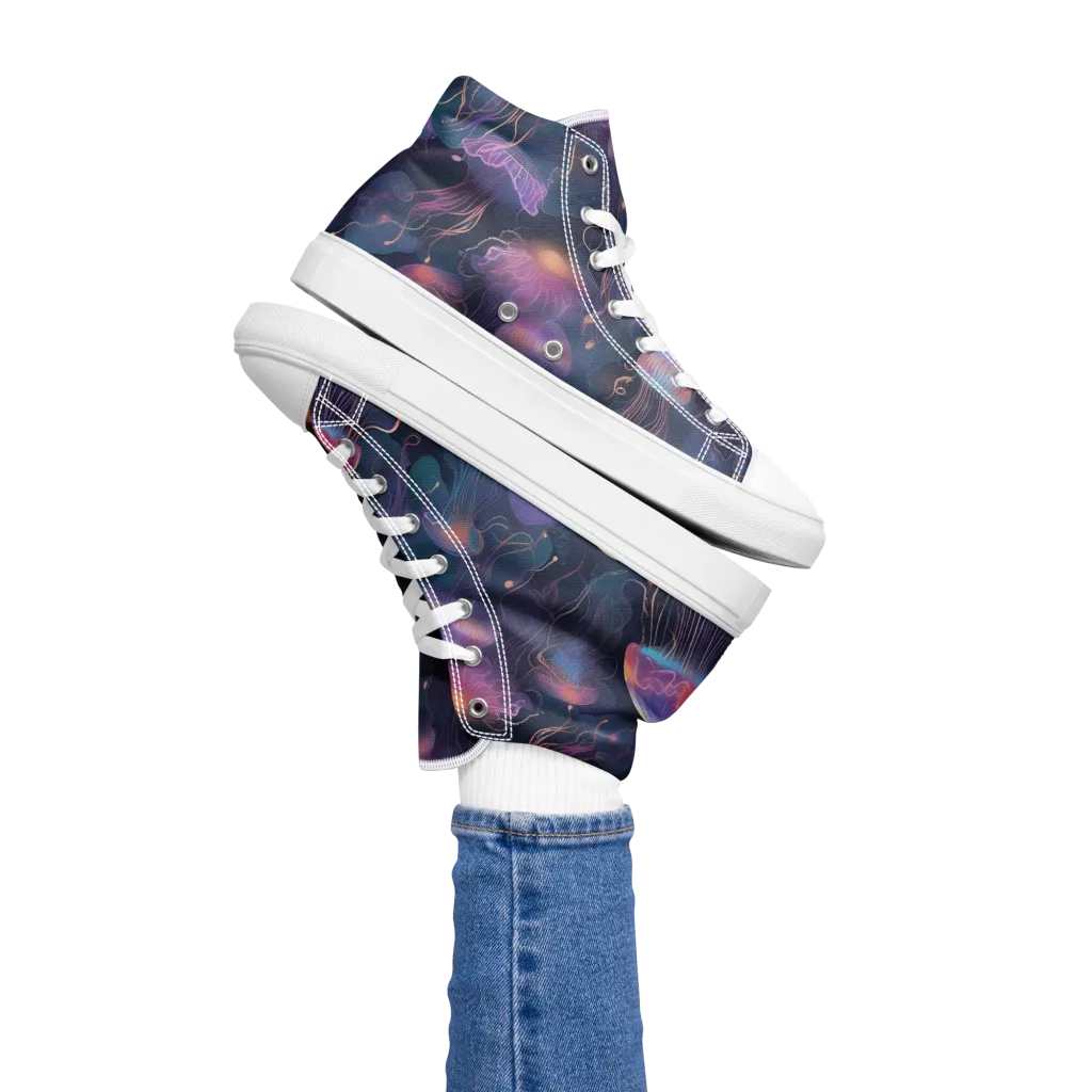 Neon Moon Jelly on Women's High Top Canvas Shoes — Left