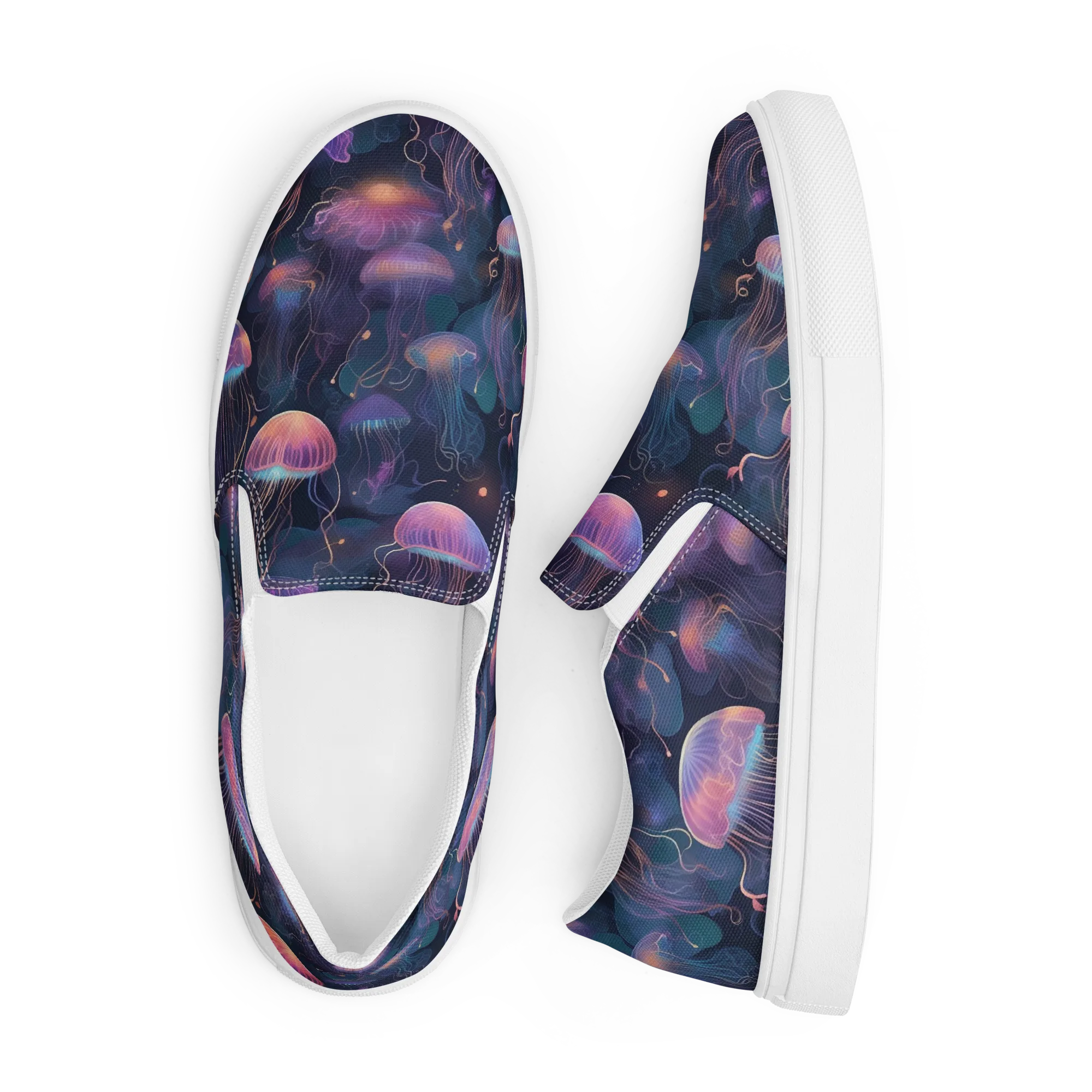 Neon Moon Jelly on Men's Slip-On Canvas Shoes — Front
