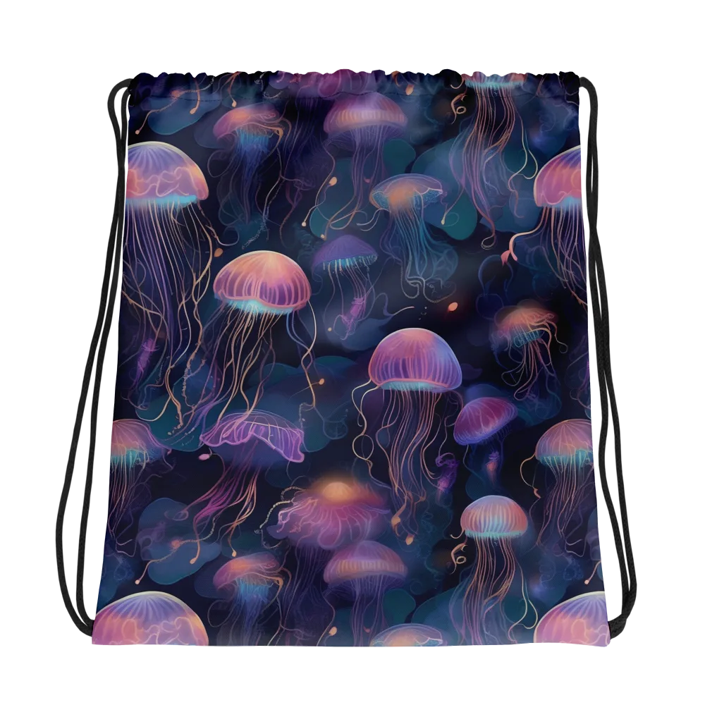 Neon Moon Jelly on Drawstring Bag — Photo