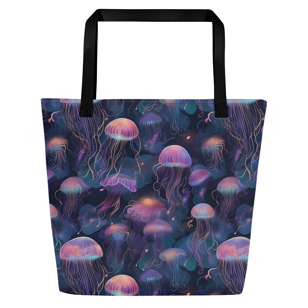 Neon Moon Jelly on Large Tote Bag W/ Pocket — Front