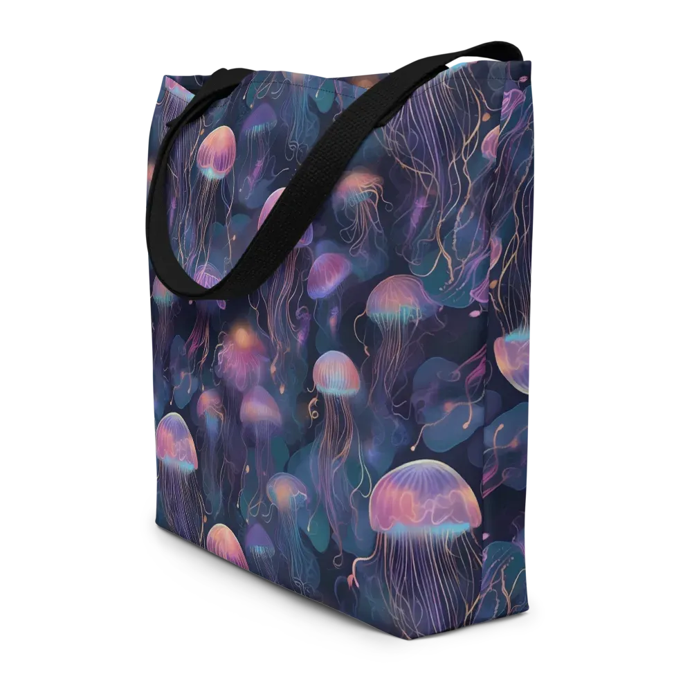 Neon Moon Jelly on Large Tote Bag W/ Pocket — Front
