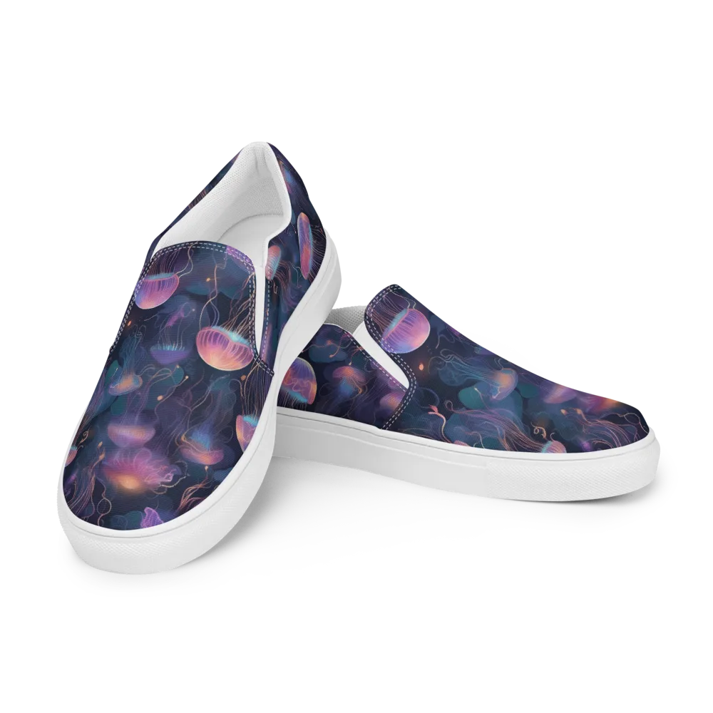 Neon Moon Jelly on Women's Slip-On Canvas Shoes — Left Front