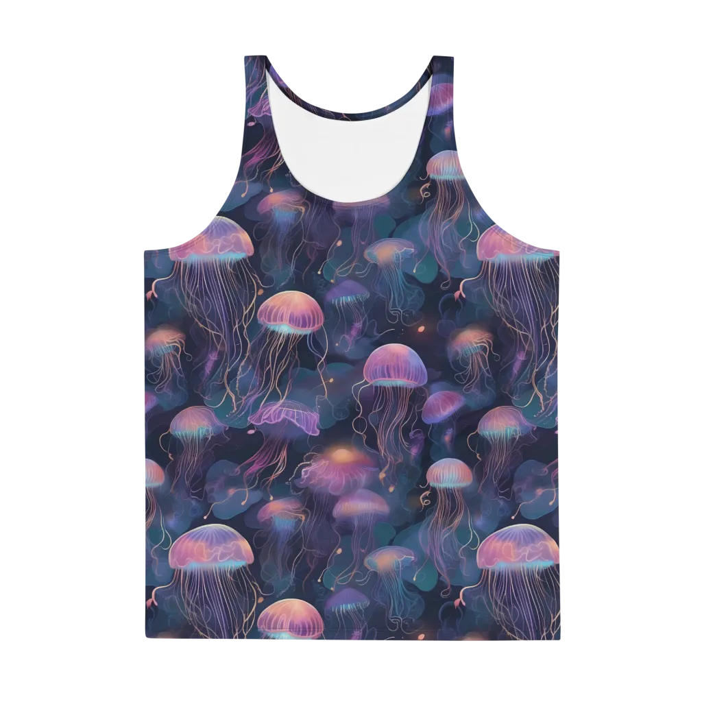 Neon Moon Jelly on Men's Tank Top — Front