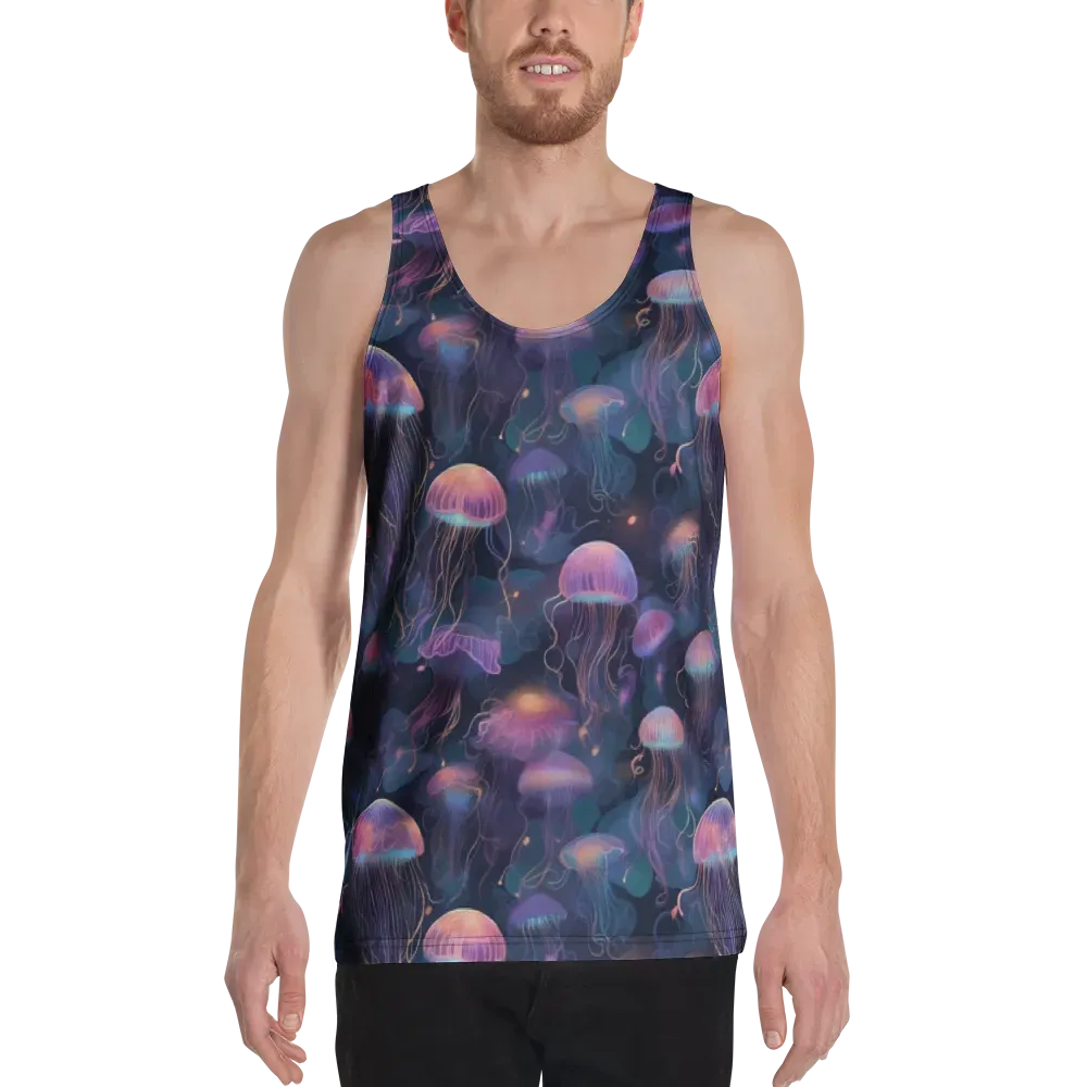 Neon Moon Jelly on Men's Tank Top — Front
