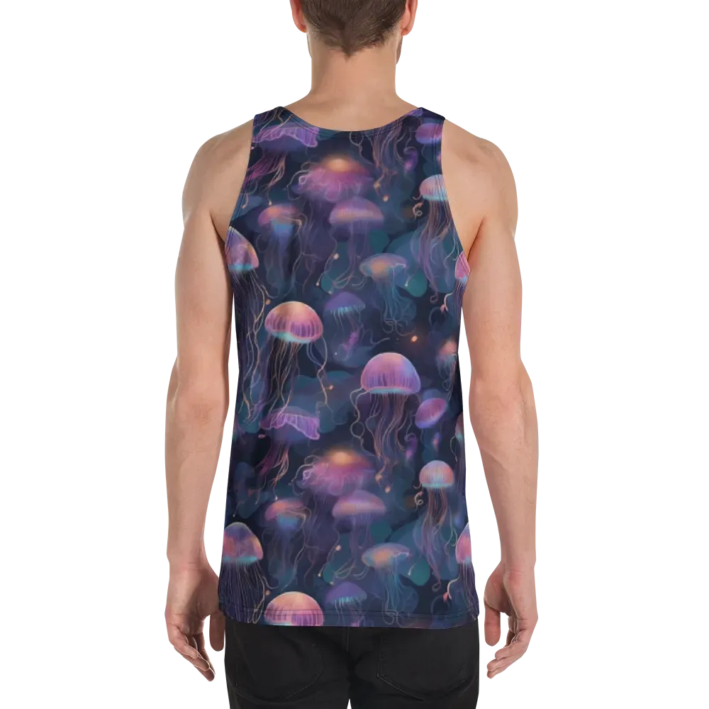 Neon Moon Jelly on Men's Tank Top — Back