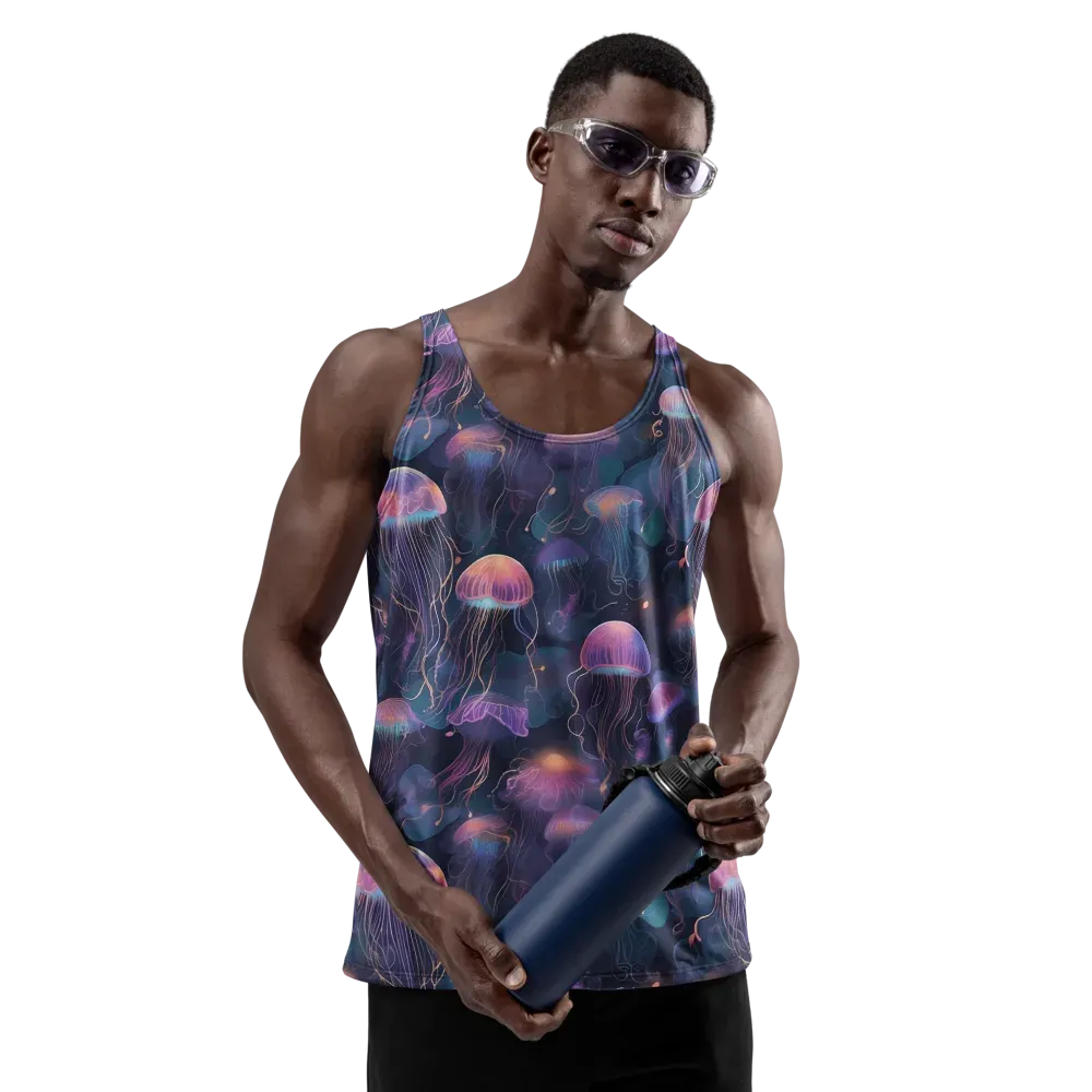 Neon Moon Jelly on Men's Tank Top — Front