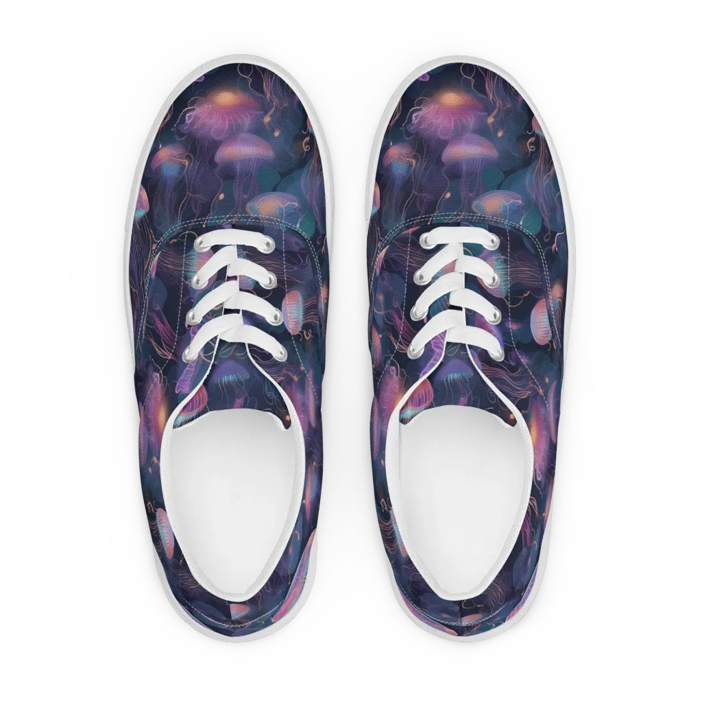Neon Moon Jelly on Men's Lace-Up Canvas Shoes — Front