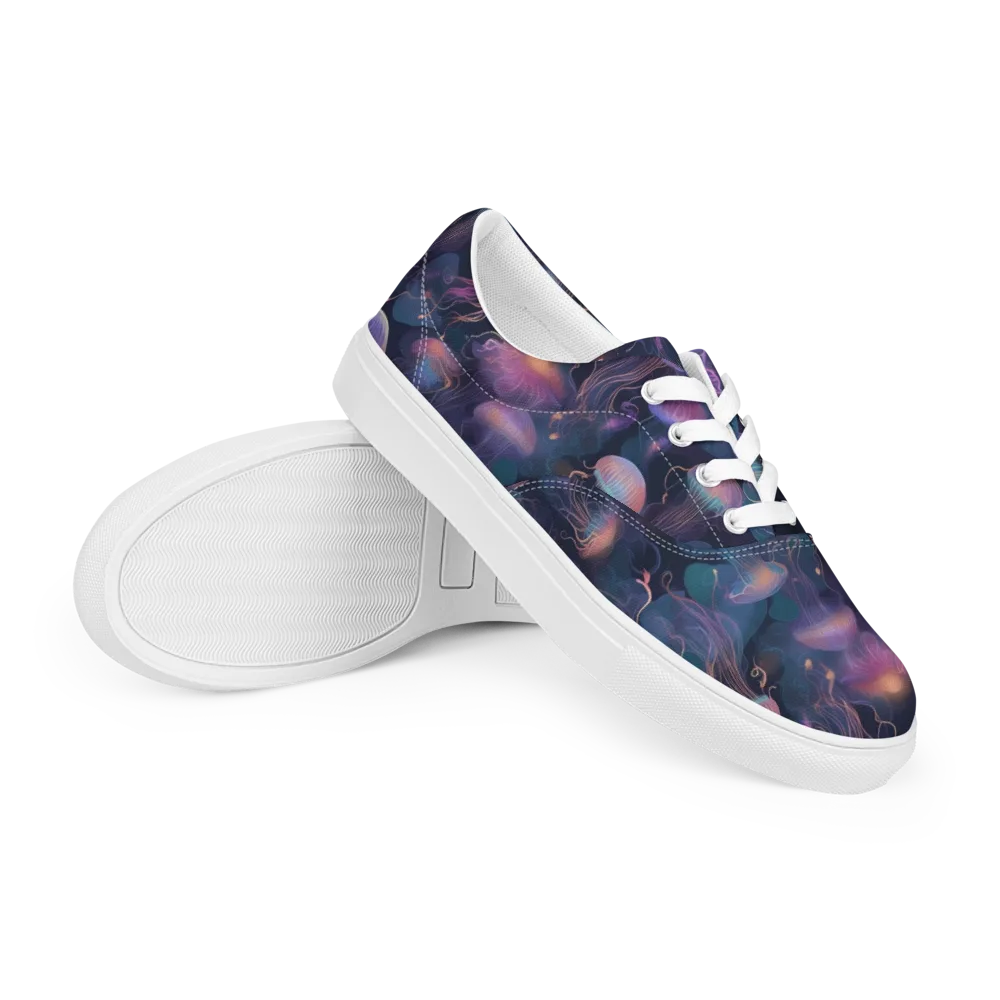 Neon Moon Jelly on Men's Lace-Up Canvas Shoes — Right Front