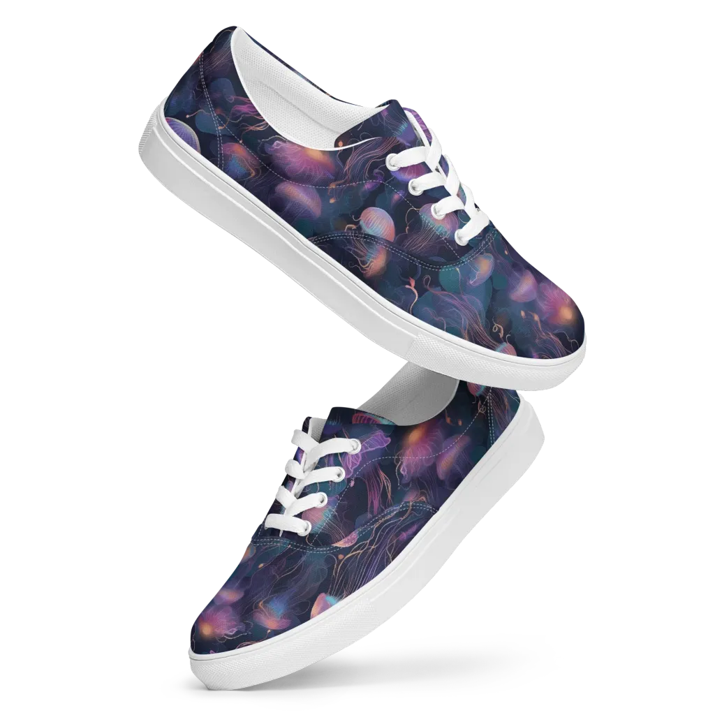 Neon Moon Jelly on Men's Lace-Up Canvas Shoes — Front