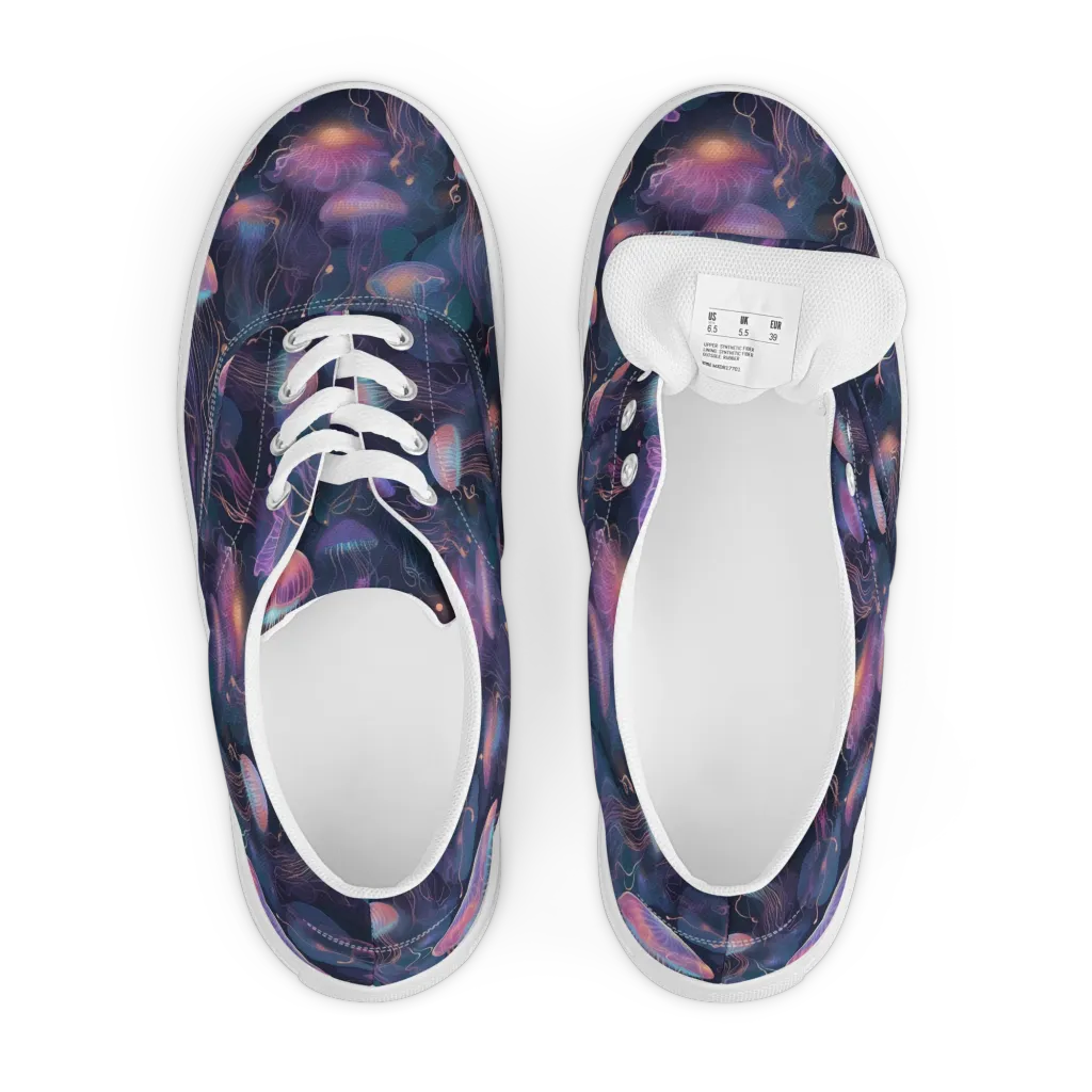 Neon Moon Jelly on Men's Lace-Up Canvas Shoes — Front