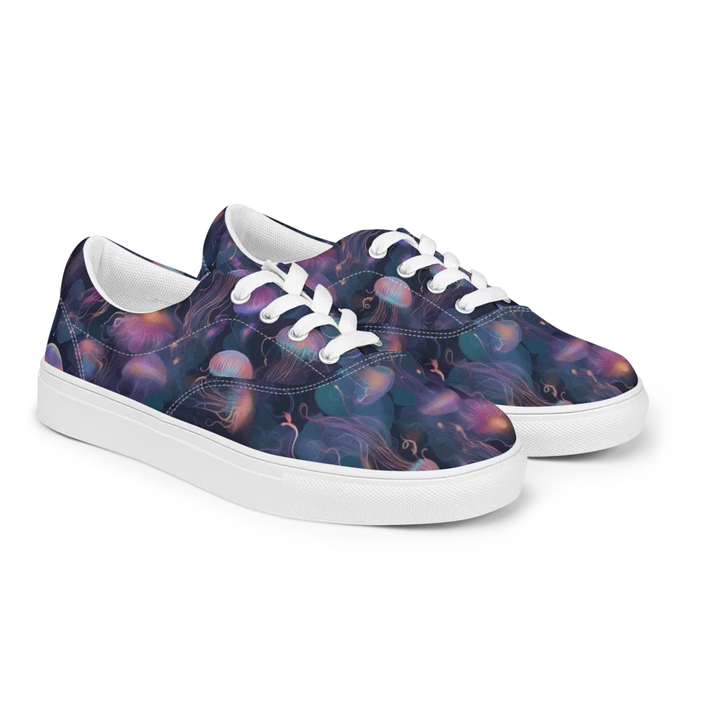 Neon Moon Jelly on Men's Lace-Up Canvas Shoes — Right Front