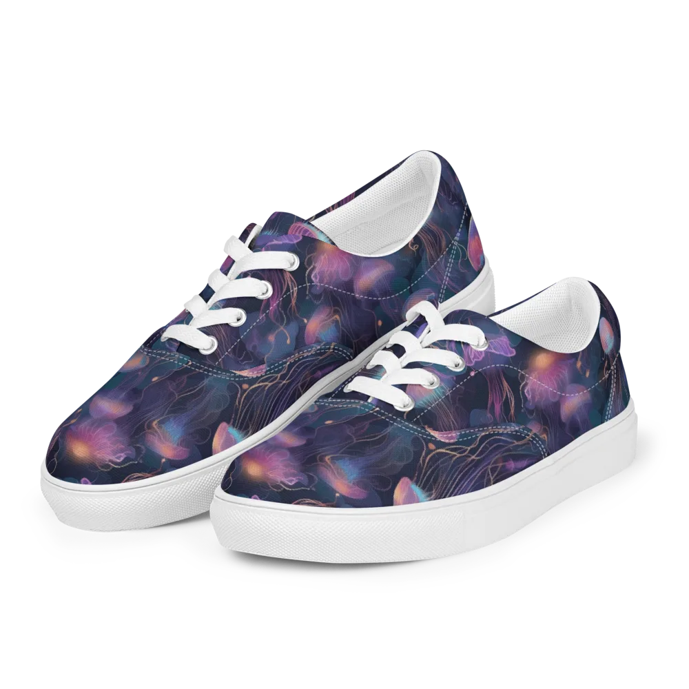 Neon Moon Jelly on Men's Lace-Up Canvas Shoes — Left Front