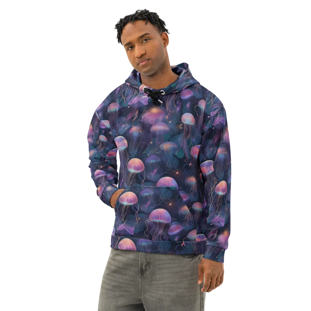Neon Moon Jelly on Cotton Hoodie — Left Front