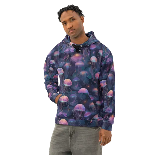 Neon Moon Jelly on a Cotton Hoodie
