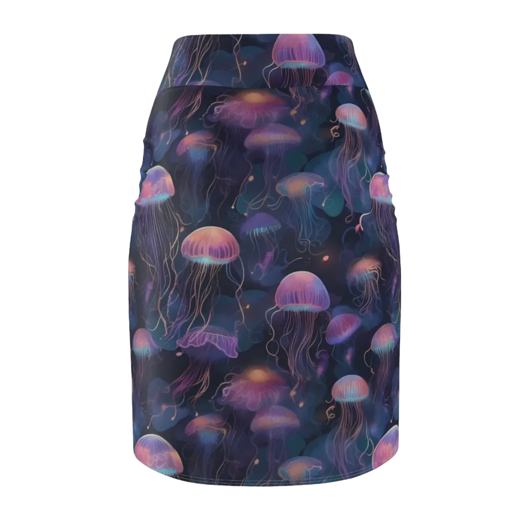 Neon Moon Jelly on Pencil Skirt — Back