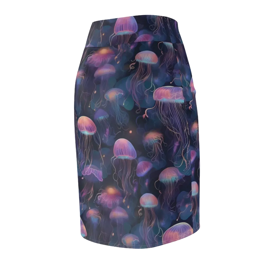 Neon Moon Jelly on Pencil Skirt — Back Side