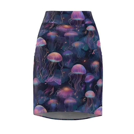 Neon Moon Jelly on a Pencil Skirt