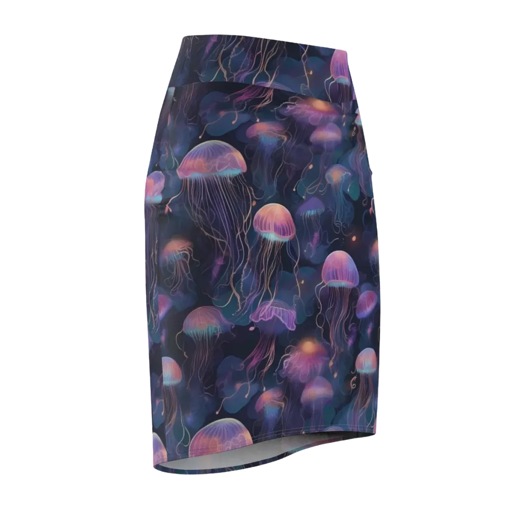 Neon Moon Jelly on Pencil Skirt — Front Side