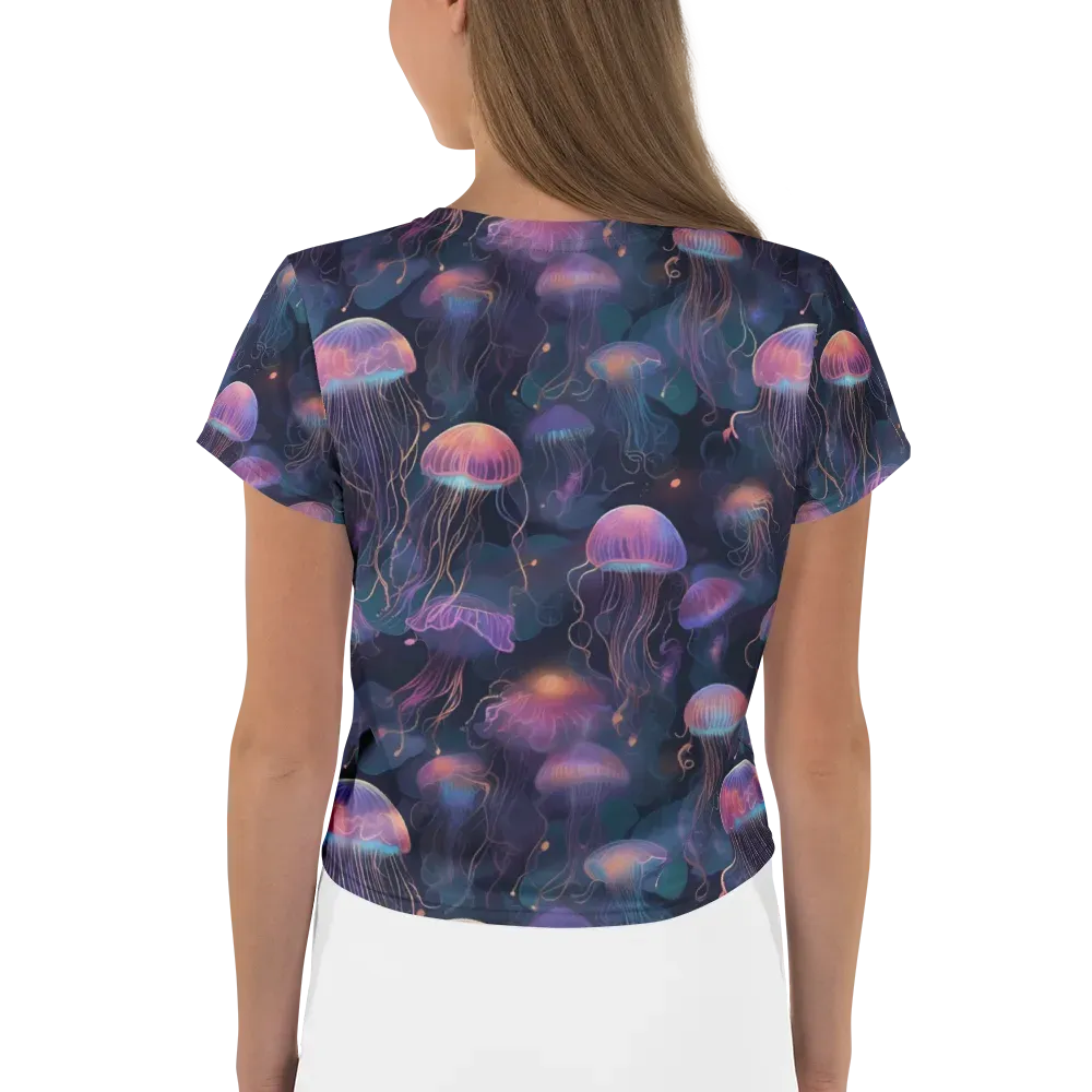 Neon Moon Jelly on Crop Tee — Back