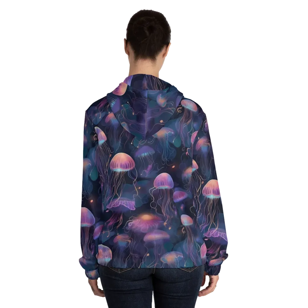 Neon Moon Jelly on Women's Full-Zip Hoodie — Back On Person