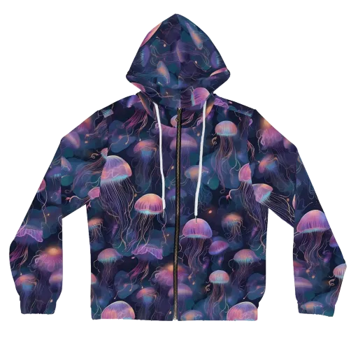 Neon Moon Jelly on a Women's Full-Zip Hoodie