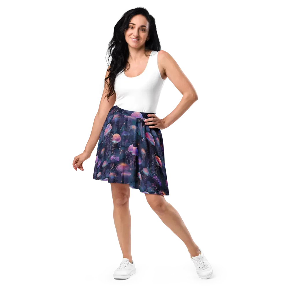 Neon Moon Jelly on Skater Skirt — Front
