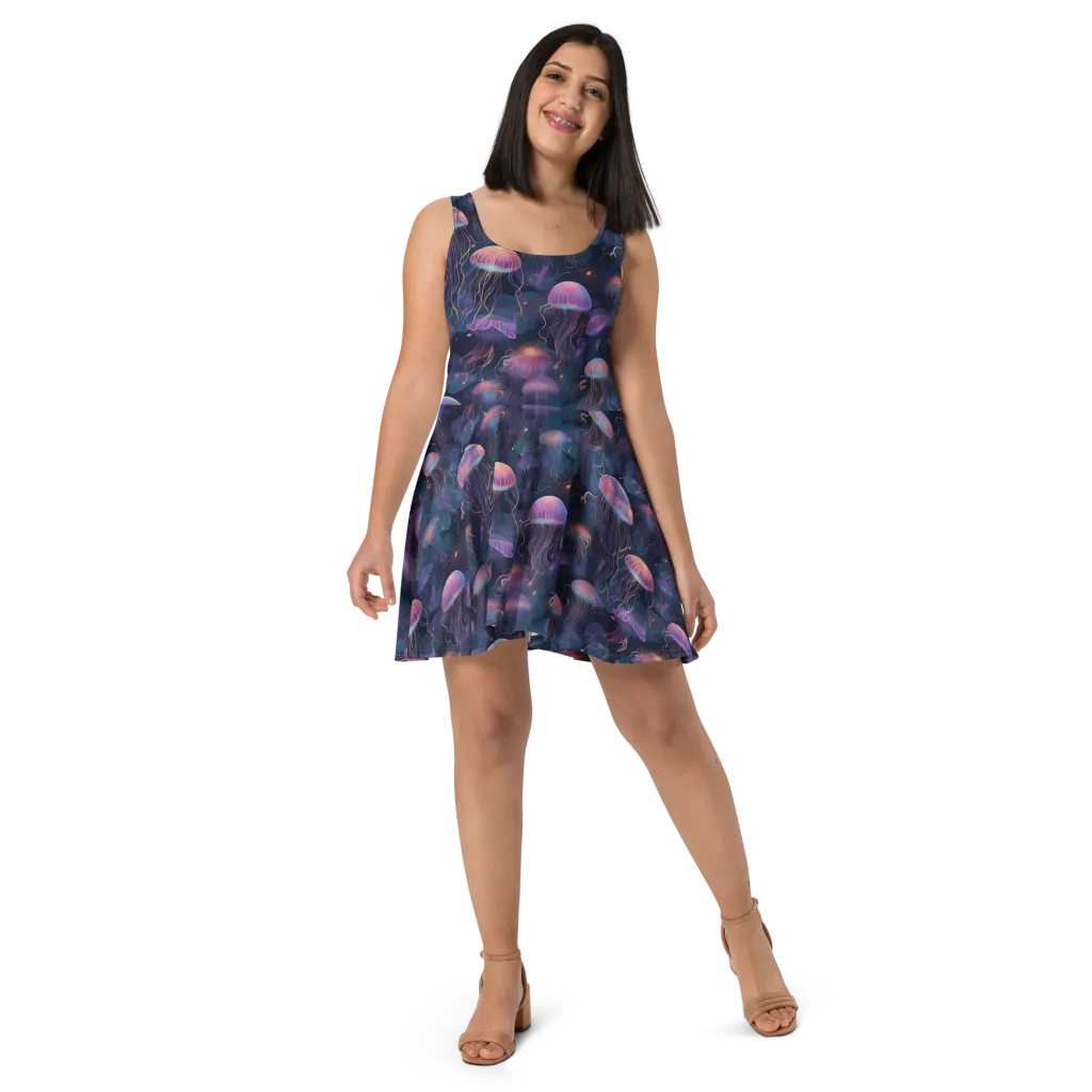 Neon Moon Jelly on Skater Dress — Front