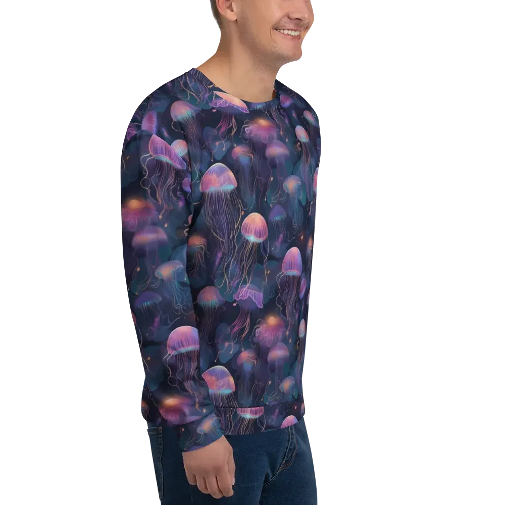 Neon Moon Jelly on Sweatshirt — Right Front