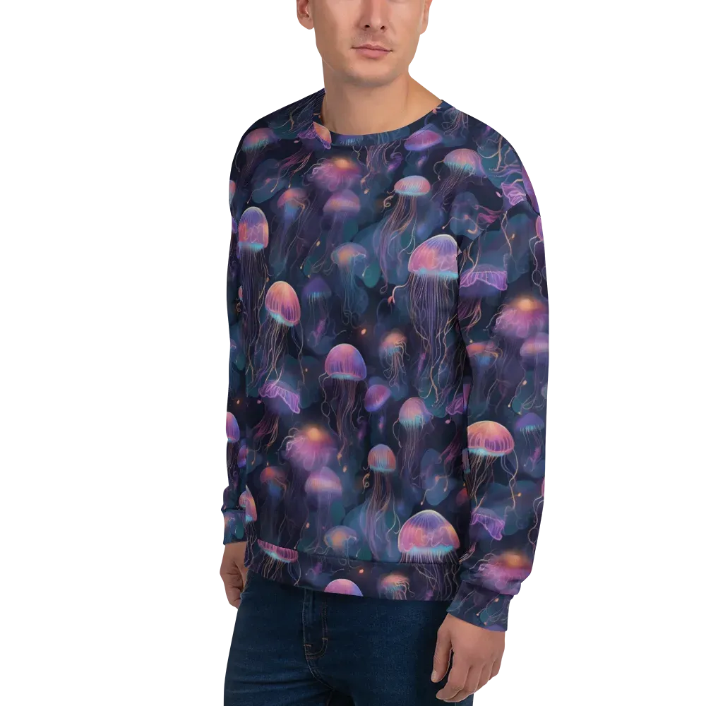 Neon Moon Jelly on Sweatshirt — Left Front