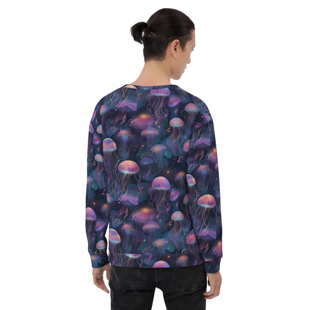 Neon Moon Jelly on Sweatshirt — Back