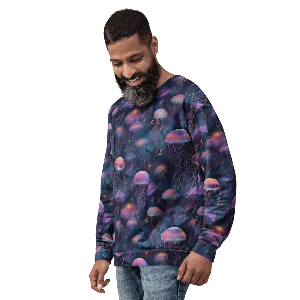 Neon Moon Jelly on Sweatshirt — Left Front