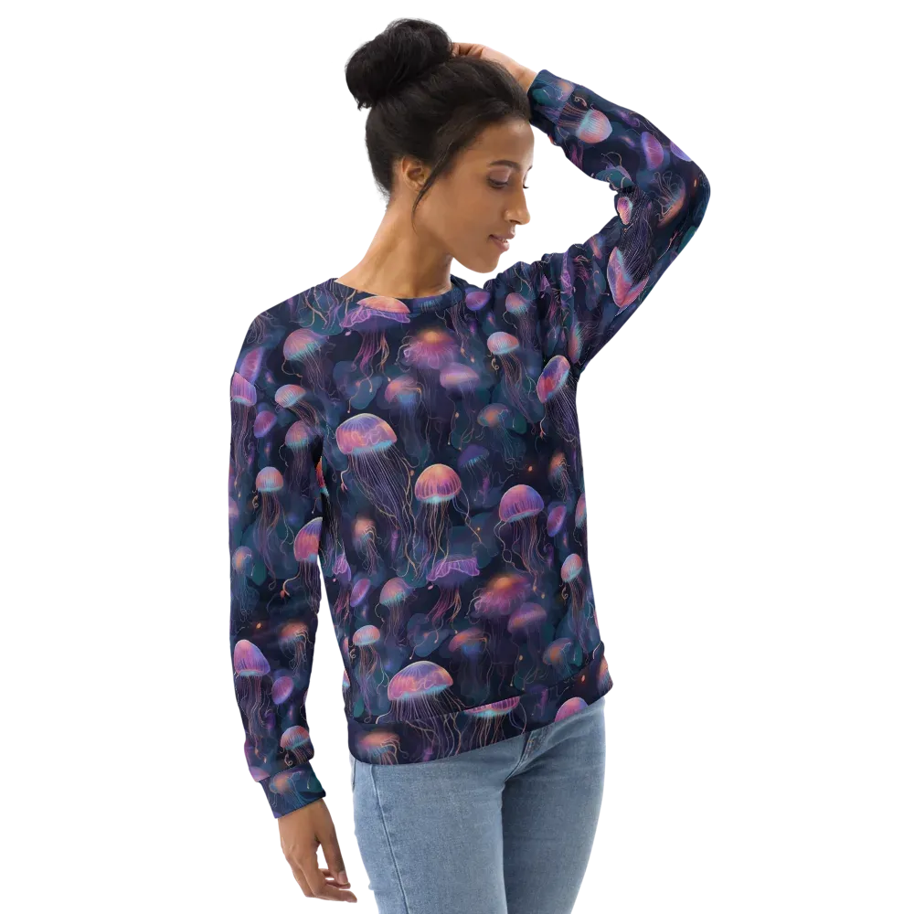 Neon Moon Jelly on Sweatshirt — Right Front